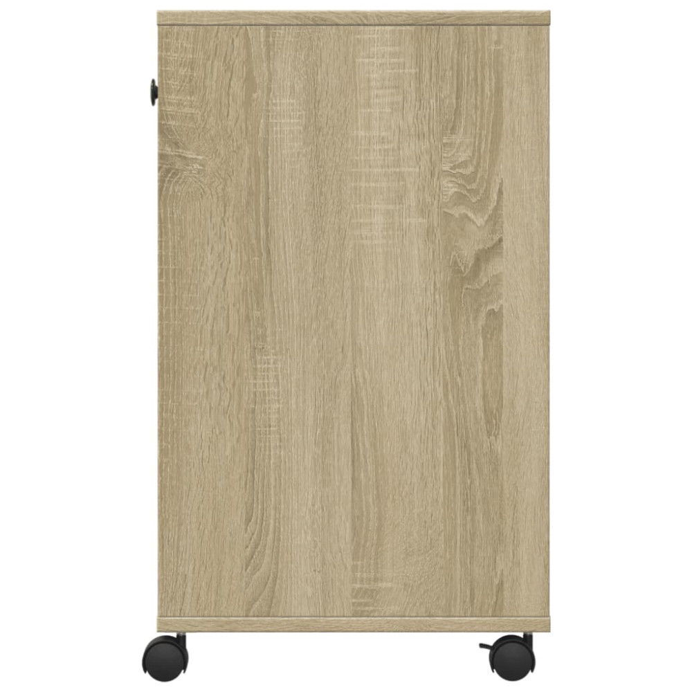 Produktbild för Skrivarställ med hjul sonoma-ek 60x40x68,5 cm