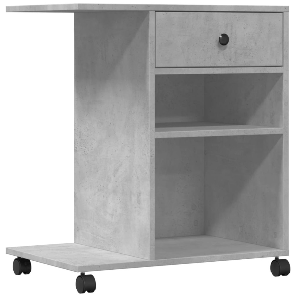 Produktbild för Skrivarställ med hjul betonggrå 60x40x68,5 cm