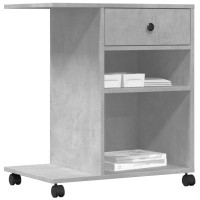 Produktbild för Skrivarställ med hjul betonggrå 60x40x68,5 cm