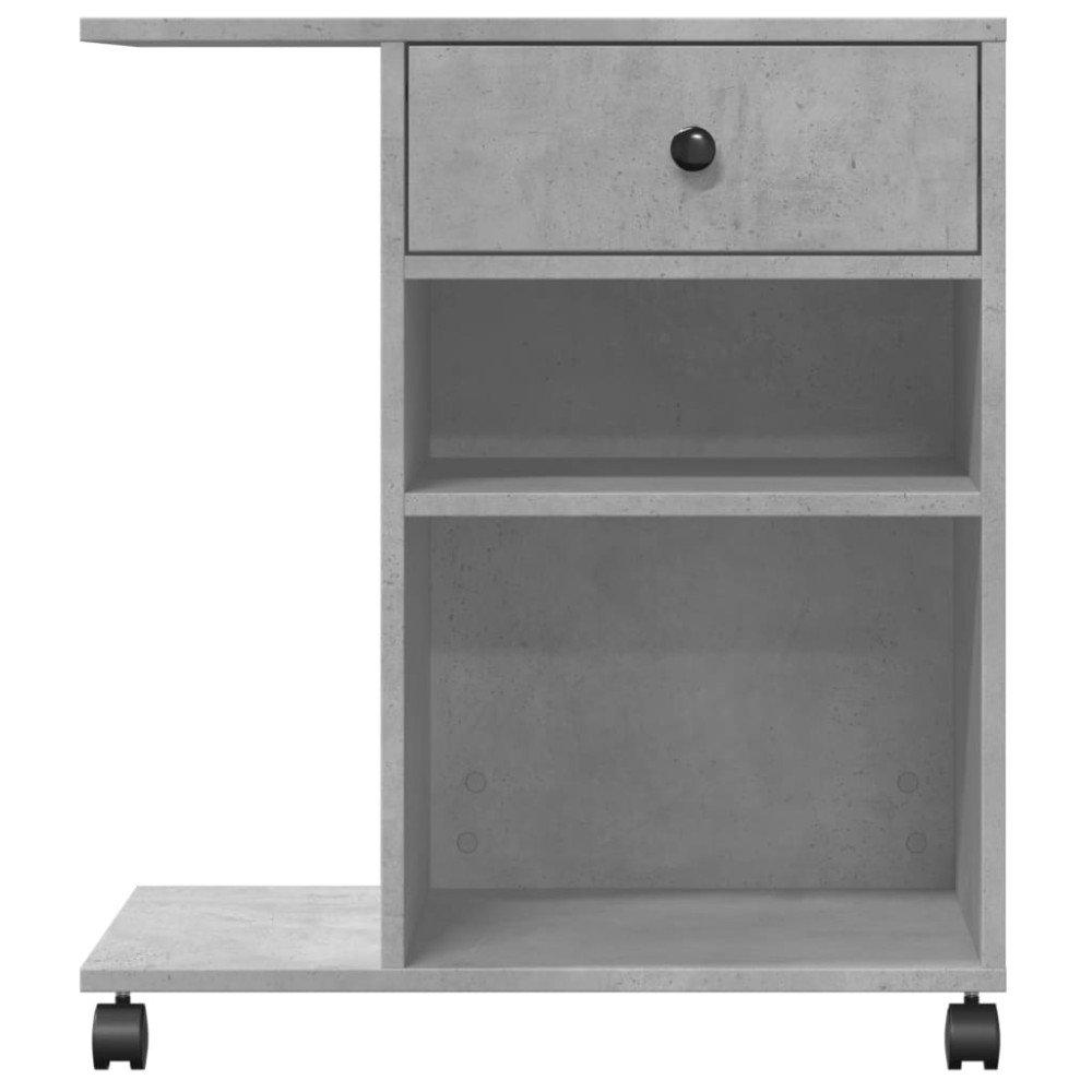 Produktbild för Skrivarställ med hjul betonggrå 60x40x68,5 cm