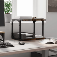 Produktbild för Skrivarställ 2 hyllor rökfärgad ek 41x28x33,5cm konstruerat trä