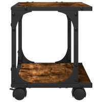 Produktbild för Skrivarställ 2 hyllor rökfärgad ek 41x28x33,5cm konstruerat trä