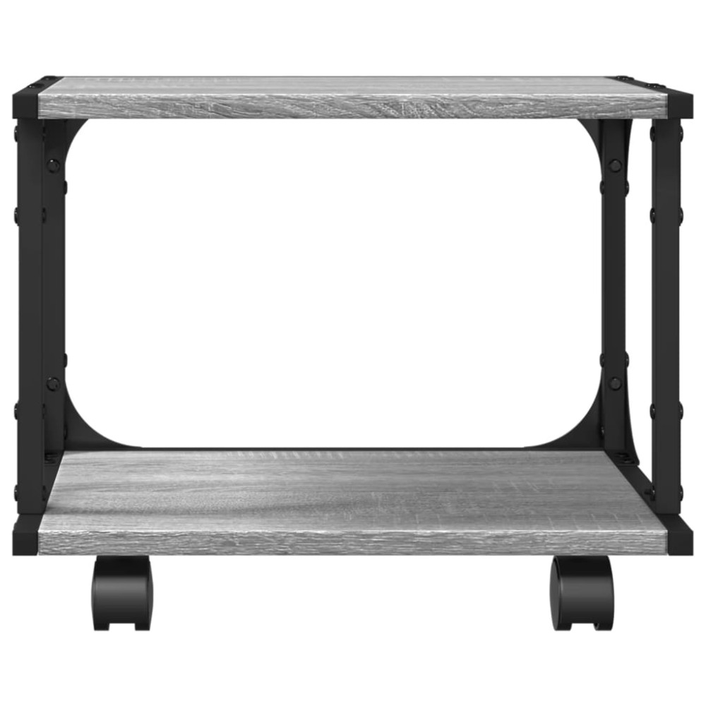 Produktbild för Skrivarställ 2 hyllor grå sonoma 41x28x33,5 cm konstruerat trä