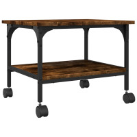 Produktbild för Skrivarställ 2 hyllor rökfärgad ek 50x40x38 cm konstruerat trä