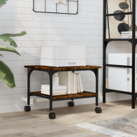 Produktbild för Skrivarställ 2 hyllor rökfärgad ek 50x40x38 cm konstruerat trä