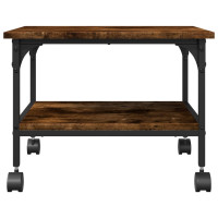 Produktbild för Skrivarställ 2 hyllor rökfärgad ek 50x40x38 cm konstruerat trä