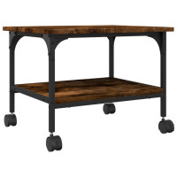 Produktbild för Skrivarställ 2 hyllor rökfärgad ek 50x40x38 cm konstruerat trä