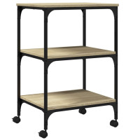 Produktbild för Skrivarställ 3 hyllor sonoma-ek 50x41x75 cm konstruerat trä