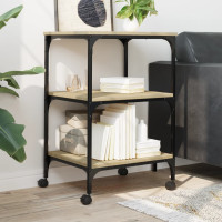 Produktbild för Skrivarställ 3 hyllor sonoma-ek 50x41x75 cm konstruerat trä