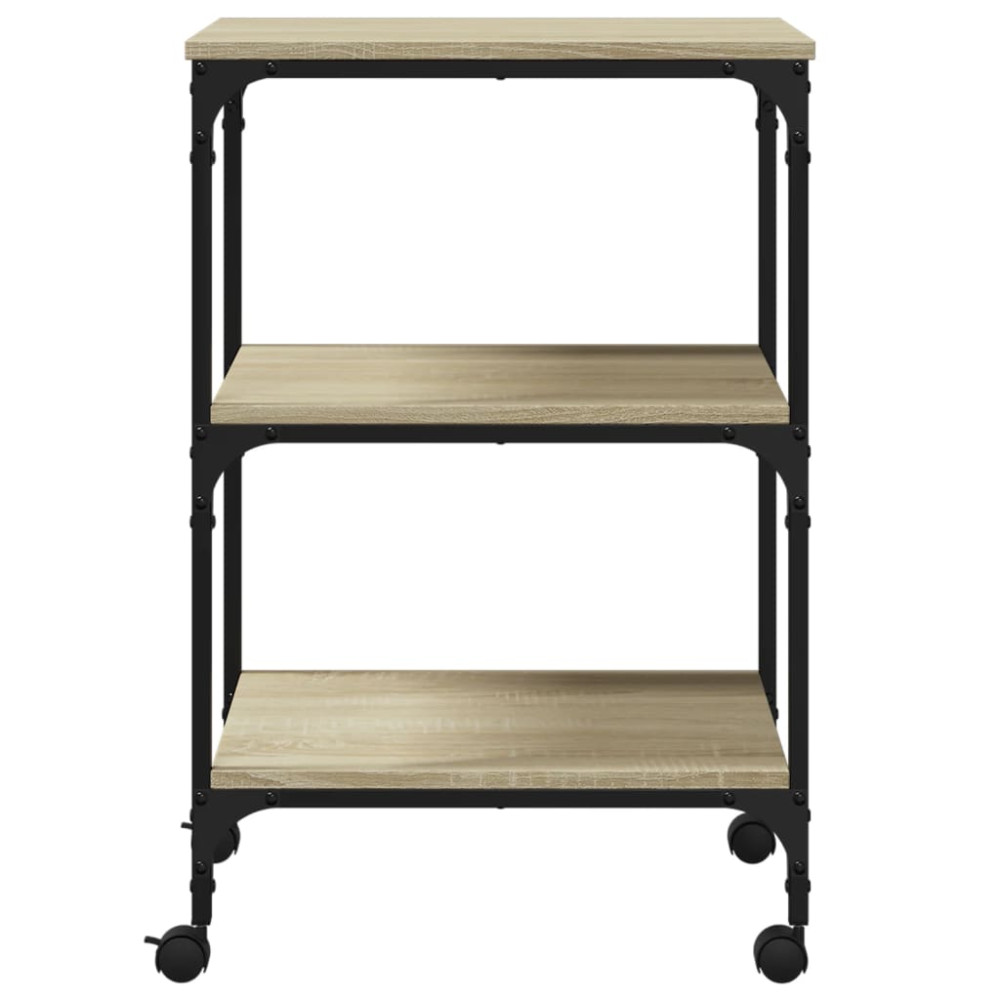 Produktbild för Skrivarställ 3 hyllor sonoma-ek 50x41x75 cm konstruerat trä