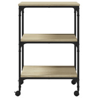 Produktbild för Skrivarställ 3 hyllor sonoma-ek 50x41x75 cm konstruerat trä