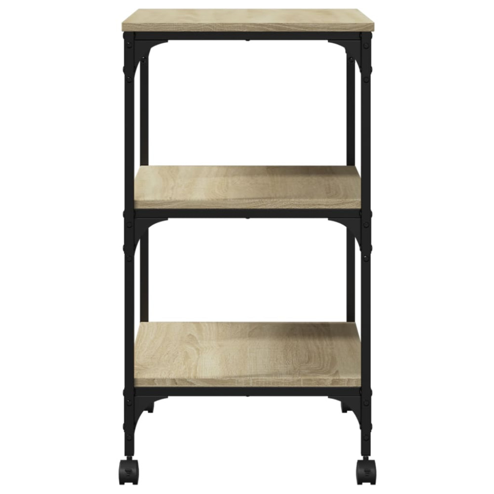 Produktbild för Skrivarställ 3 hyllor sonoma-ek 50x41x75 cm konstruerat trä