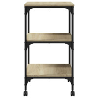 Produktbild för Skrivarställ 3 hyllor sonoma-ek 50x41x75 cm konstruerat trä