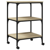Produktbild för Skrivarställ 3 hyllor sonoma-ek 50x41x75 cm konstruerat trä