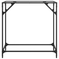 Produktbild för Konsolbord med transparent glasskiva 80x35x81 cm stål
