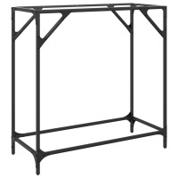 Produktbild för Konsolbord med transparent glasskiva 80x35x81 cm stål