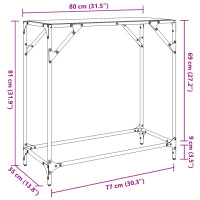 Produktbild för Konsolbord med transparent glasskiva 80x35x81 cm stål