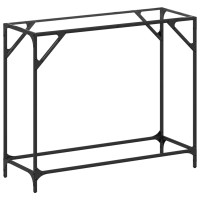 Produktbild för Konsolbord med transparent glasskiva 98x35x81 cm stål