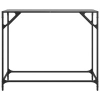 Produktbild för Konsolbord med svart glasskiva 98x35x81 cm stål