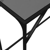 Produktbild för Konsolbord med svart glasskiva 98x35x81 cm stål