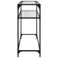 Produktbild för Konsolbord med transparent glasskiva 98x35x81 cm stål