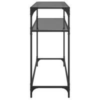 Produktbild för Konsolbord med svart glasskiva 98x35x81 cm stål
