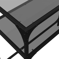 Produktbild för Konsolbord med svart glasskiva 98x35x81 cm stål