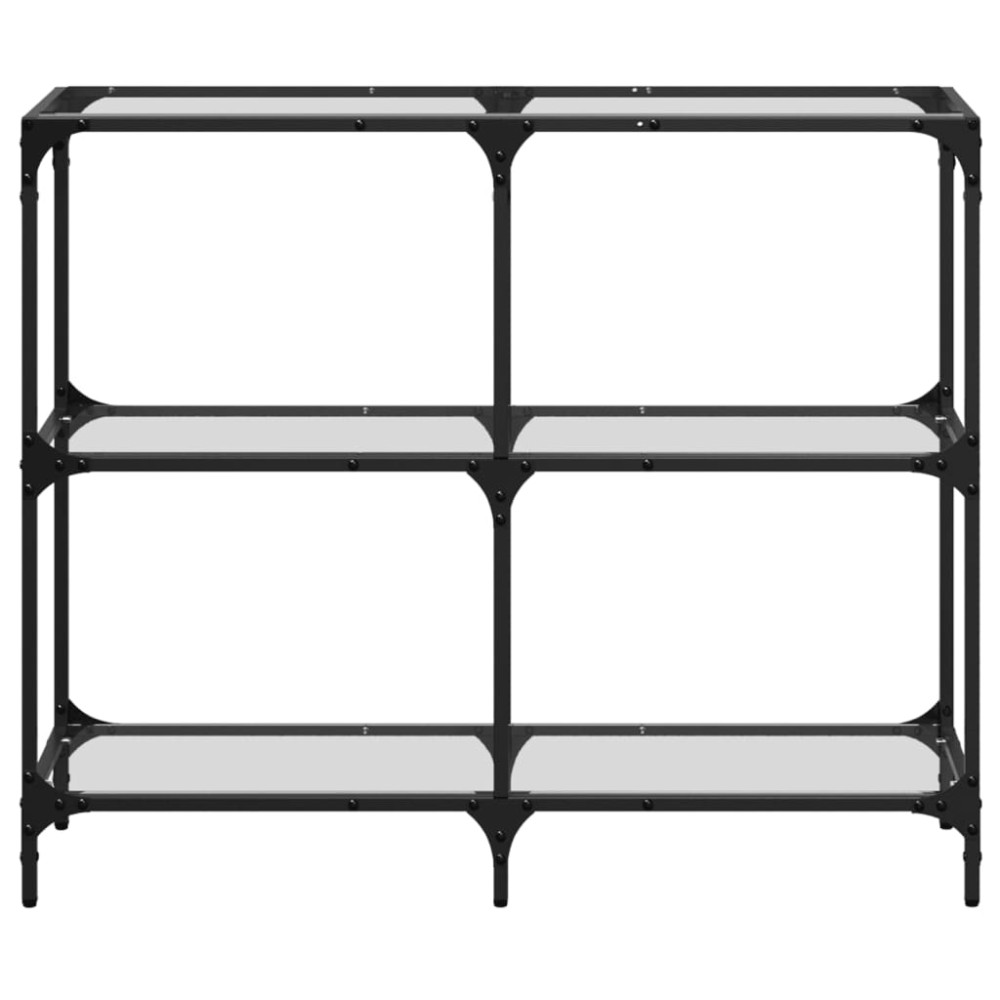 Produktbild för Konsolbord med transparent glasskiva 98x30x81 cm stål