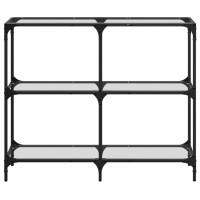 Produktbild för Konsolbord med transparent glasskiva 98x30x81 cm stål