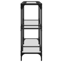Produktbild för Konsolbord med transparent glasskiva 98x30x81 cm stål