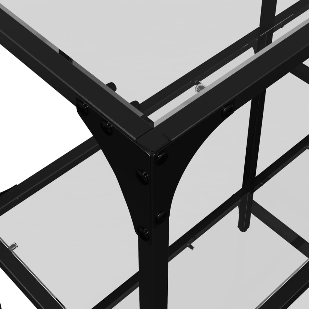 Produktbild för Konsolbord med transparent glasskiva 98x30x81 cm stål