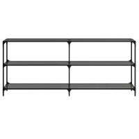 Produktbild för Konsolbord med svart glasskiva 194,5x30x81 cm stål