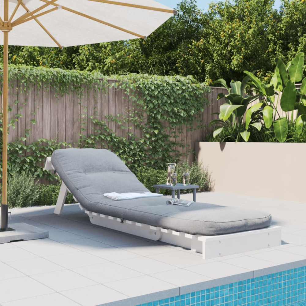 Produktbild för Futonbäddsoffa med madrass vit 60x206x11 cm massiv furu
