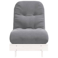Produktbild för Futonbäddsoffa med madrass vit 60x206x11 cm massiv furu