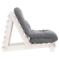 Produktbild för Futonbäddsoffa med madrass vit 60x206x11 cm massiv furu