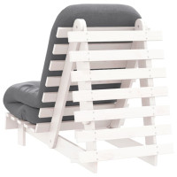 Produktbild för Futonbäddsoffa med madrass vit 60x206x11 cm massiv furu