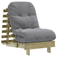 Produktbild för Futonbäddsoffa med madrass 60x206x11 cm impregnerad furu