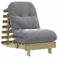Produktbild för Futonbäddsoffa med madrass 60x206x11 cm impregnerad furu