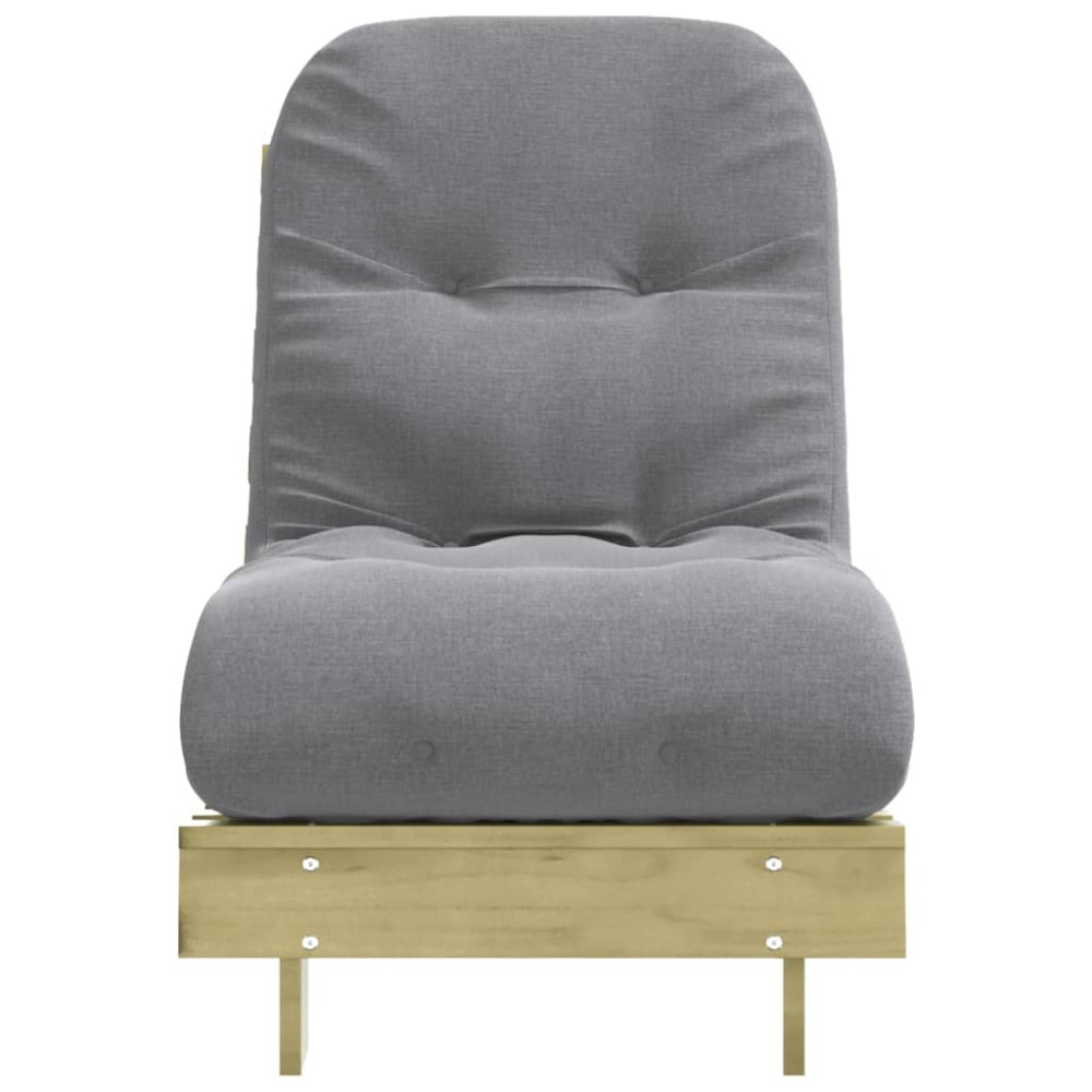 Produktbild för Futonbäddsoffa med madrass 60x206x11 cm impregnerad furu