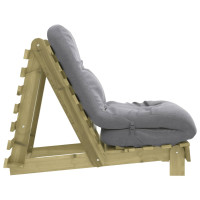 Produktbild för Futonbäddsoffa med madrass 60x206x11 cm impregnerad furu
