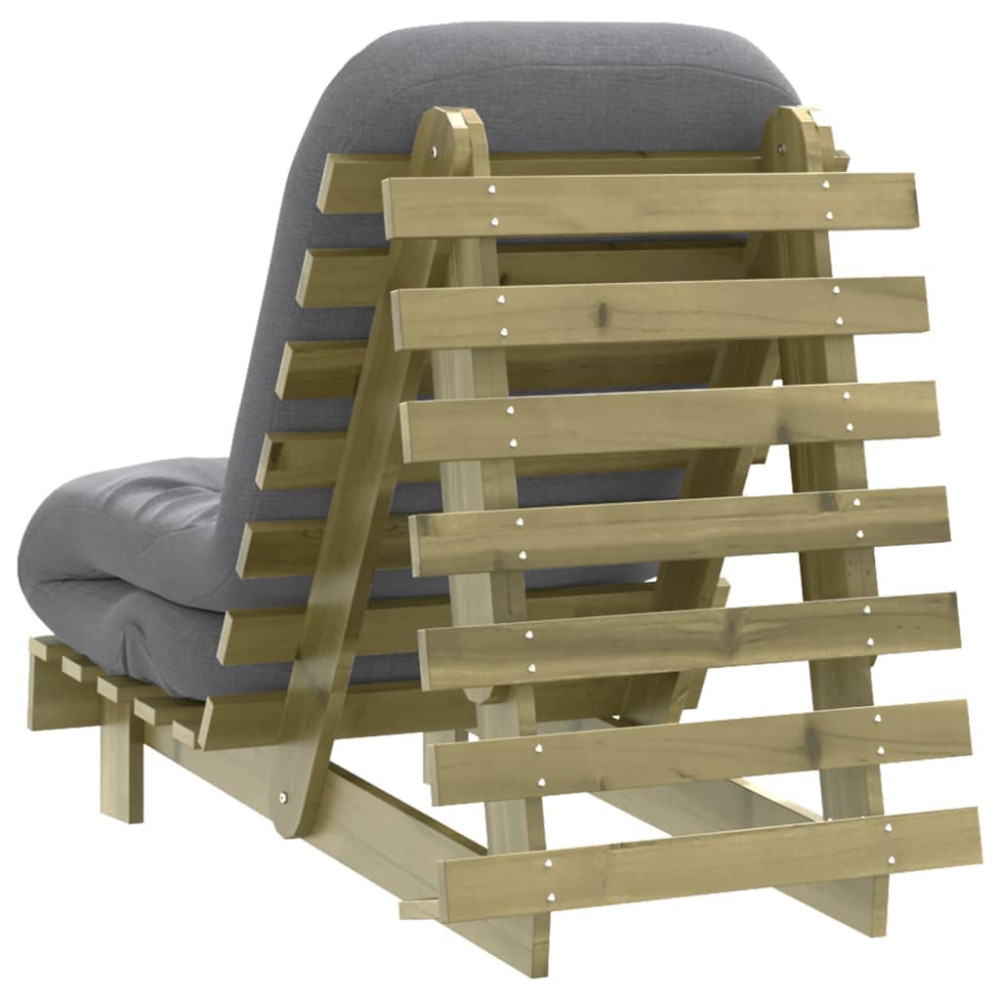 Produktbild för Futonbäddsoffa med madrass 60x206x11 cm impregnerad furu