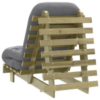 Produktbild för Futonbäddsoffa med madrass 60x206x11 cm impregnerad furu