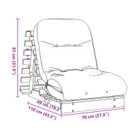 Produktbild för Futonbäddsoffa med madrass vit 70x206x11 cm massiv furu