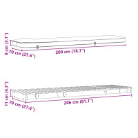 Produktbild för Futonbäddsoffa med madrass vit 70x206x11 cm massiv furu