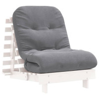 Produktbild för Futonbäddsoffa med madrass vit 70x206x11 cm massiv furu