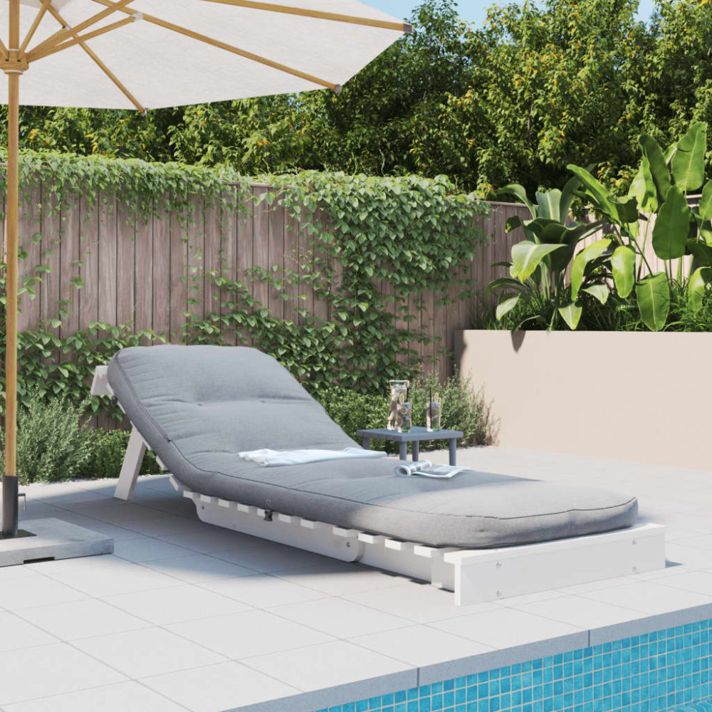 Produktbild för Futonbäddsoffa med madrass vit 70x206x11 cm massiv furu