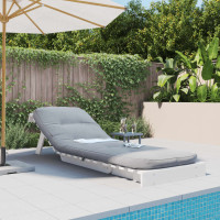 Produktbild för Futonbäddsoffa med madrass vit 70x206x11 cm massiv furu