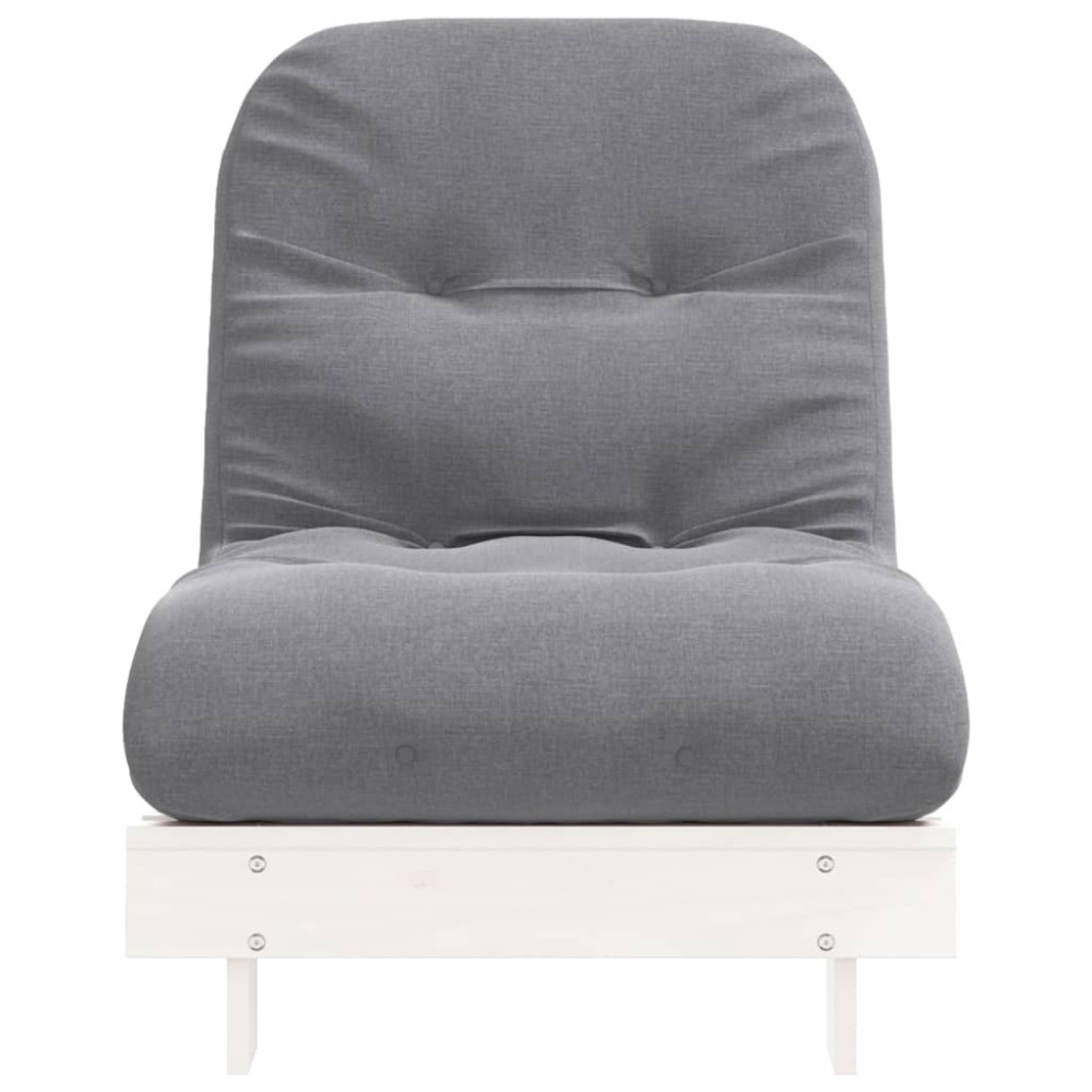 Produktbild för Futonbäddsoffa med madrass vit 70x206x11 cm massiv furu