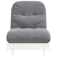 Produktbild för Futonbäddsoffa med madrass vit 70x206x11 cm massiv furu