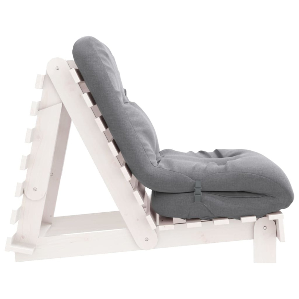 Produktbild för Futonbäddsoffa med madrass vit 70x206x11 cm massiv furu